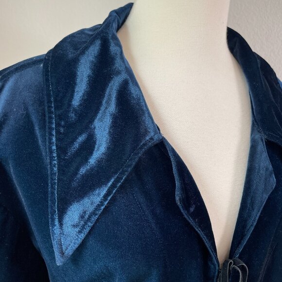 Lip Service Womens Large Top Velvet Lace Up Long Sleeve Y2K Vintage Goth - Picture 4 of 13